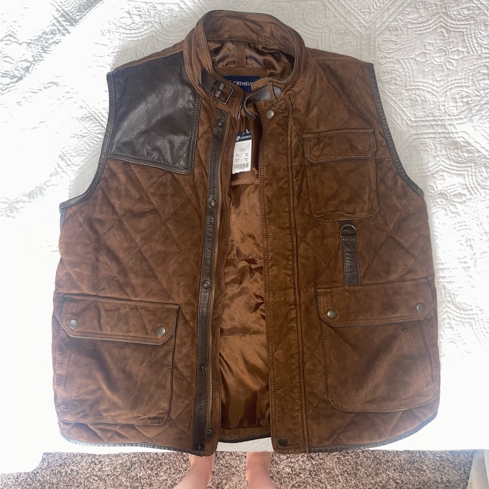 NWT Cremieux Genuine Leather Vest | Men’s L